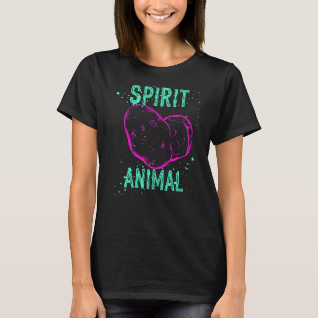 Camiseta Spirit Animal Potato Lover Pink Engrenado Cujo con (Frente)
