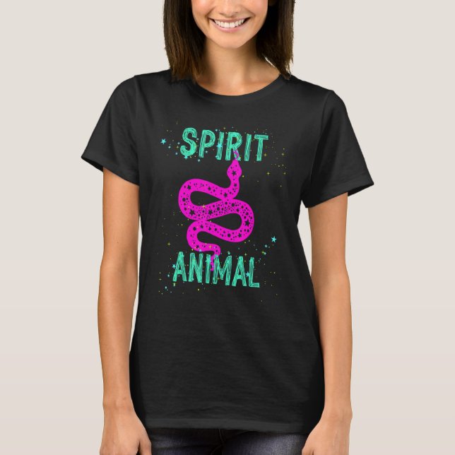 Camiseta Spirit Animal Snake Lover Pink Animals Comfort Cut (Frente)