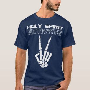 Camiseta SPIRIT HOLY ATIVAR Sinal de Paz Funny Skeleton