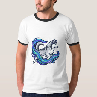 Camiseta Spirit Husky Azul Elétrico Aura Gráfico