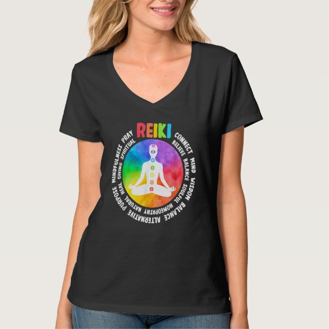 Camiseta Spiritual Healing Holistic Healer Meditation Chakr (Frente)