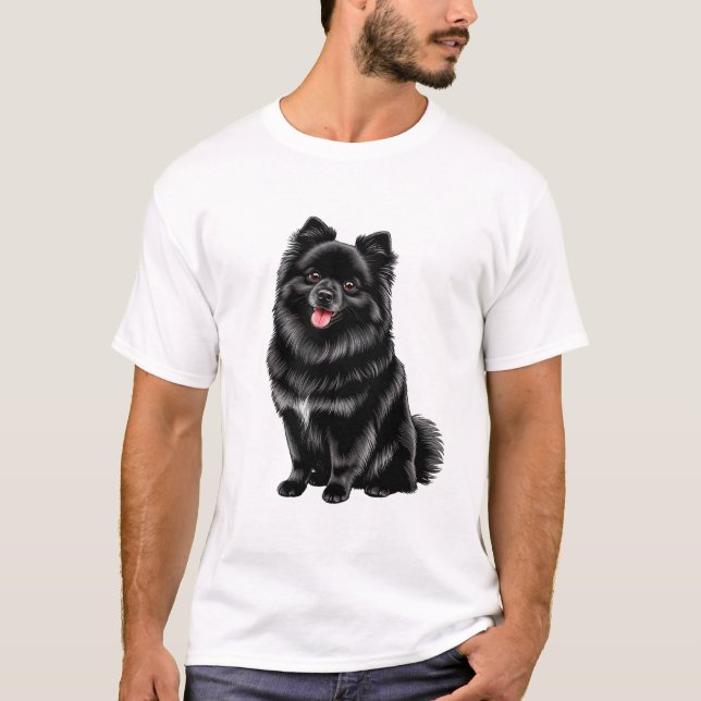 Camiseta Spitz Japonês Preto (Frente)