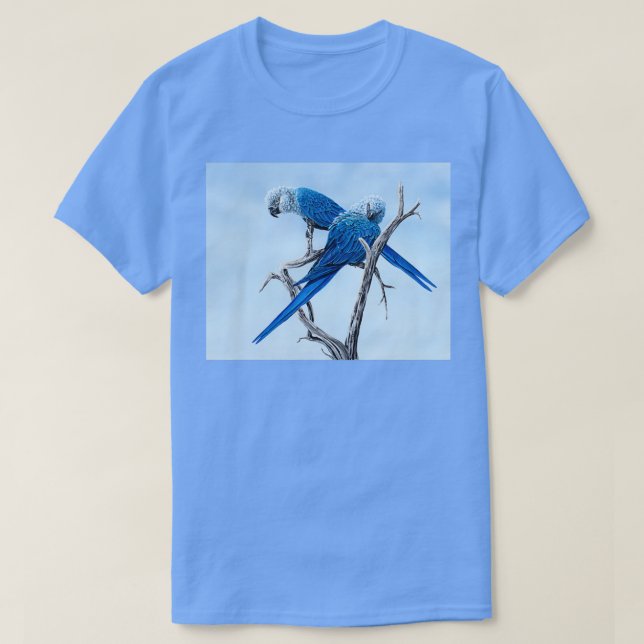 Camiseta Spix Macaw ameaçado de papagaio (Frente do Design)