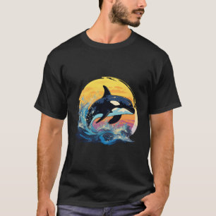 Camiseta Splash Art Orca Assassino Animais do Mar de Baleia