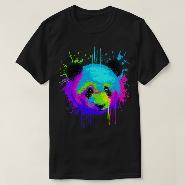 Camiseta Splash Art Panda Gift Animal Panda Bear Lovers  (Frente do Design)