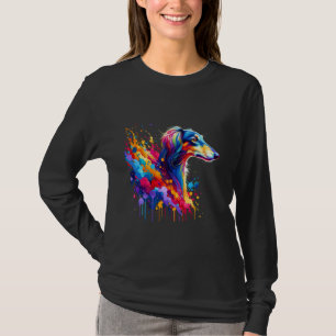 Camiseta Splash Art Saluki Dog Persa Greyhound