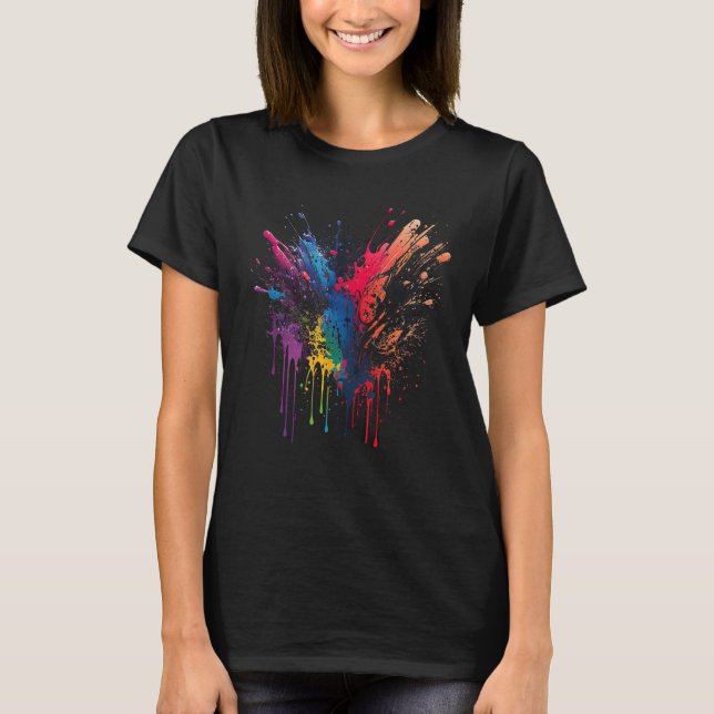 Camiseta Splash Art Splatter cores brancas (Frente)