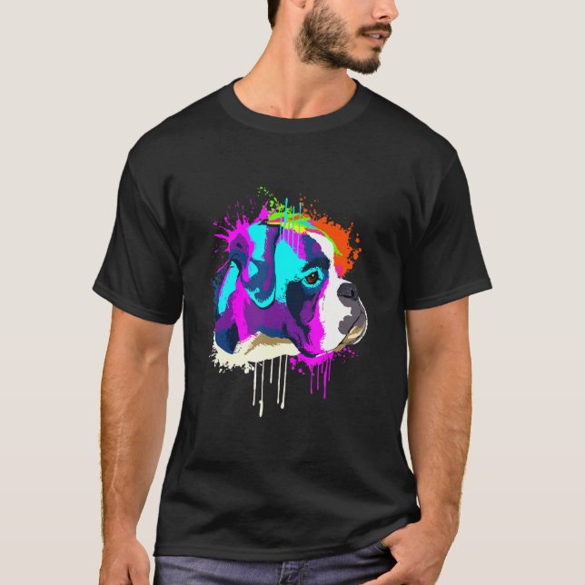 Camiseta Splash Boxer Dog Idea Dog (Frente)