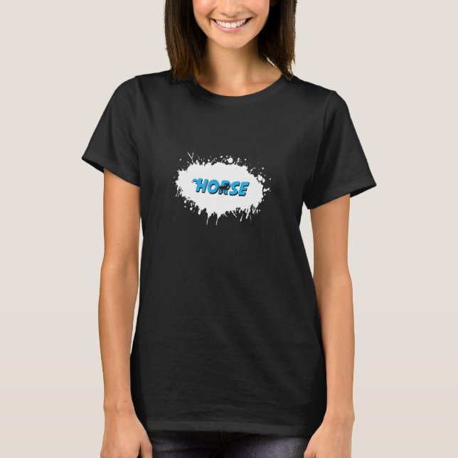 Camiseta Splash de Diversão de Cavalo (Frente)