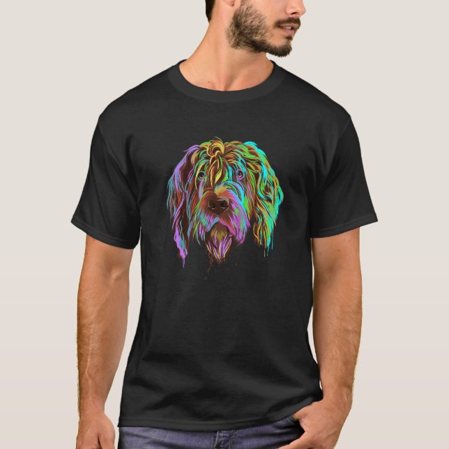Camiseta Splash Dog Wirehaired Apontando Griffon (Frente)