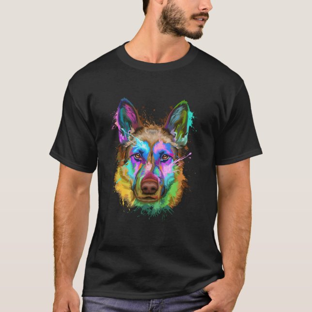 Camiseta Splash Ger Pastor Gsd (Frente)