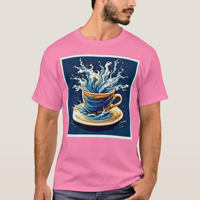 Camiseta Splash Oceânico de Café (Frente)