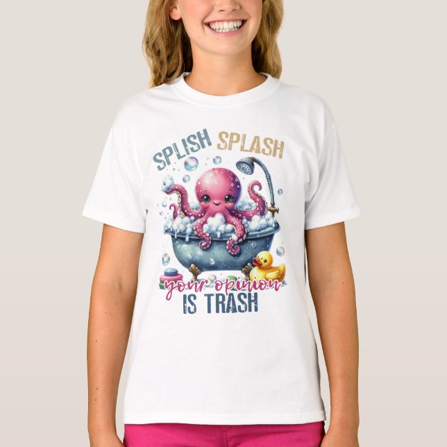 Camiseta Splash Splash Sua Opinião É Lixo  (Frente)