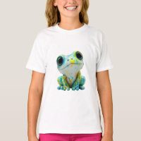 Splat Paint Tree Frog Azul e Amarelo Crianças