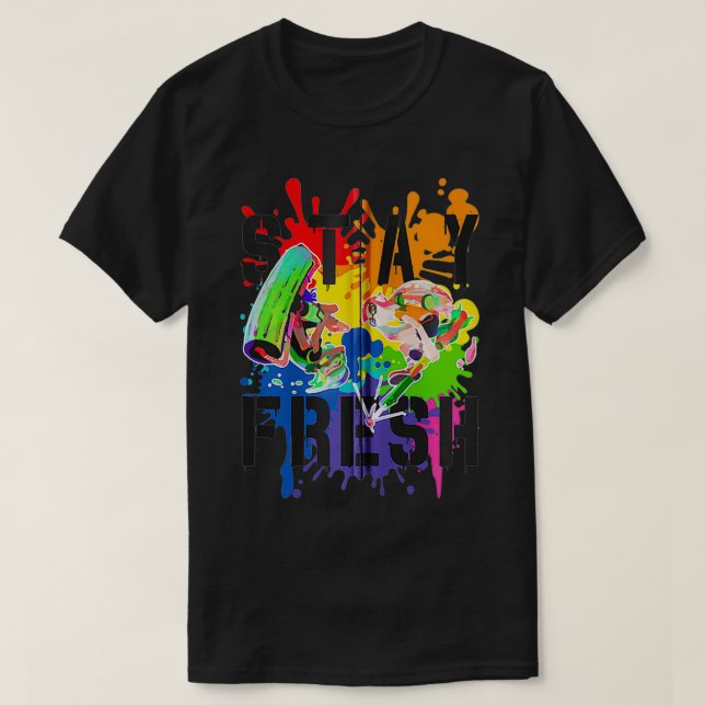 Camiseta Splatoon Pride Permaneça Fresco Pinta Arco-Íris Sp (Frente do Design)