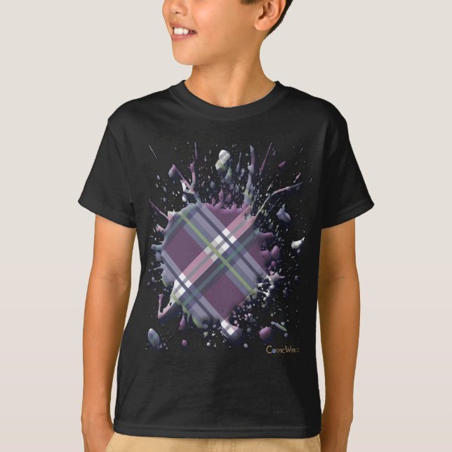 Camiseta Splatter 3D nas xadrezes, nas verificações e nos (Frente)