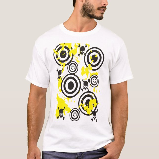 Camiseta Splatter da pintura do crânio (Frente)