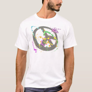 CAMISETA SPLATTER DA PINTURA DO SINAL DE PAZ