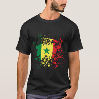Camiseta Splatter da tinta da bandeira de Senegal