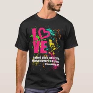 Camiseta Splatter de néon da pintura do verso da bíblia d