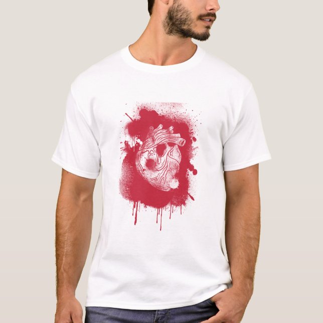 Camiseta Splatter do coração (Frente)
