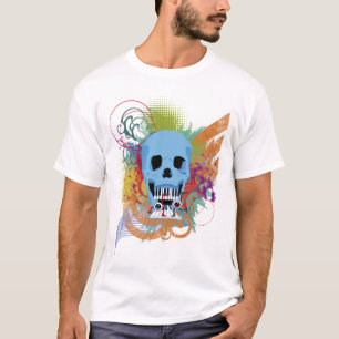 Camiseta Splatter do Grunge da música do crânio