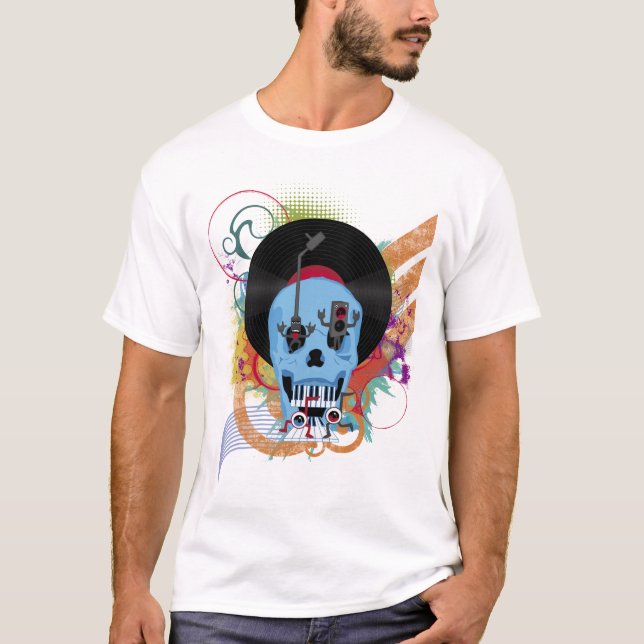 Camiseta Splatter do Grunge da música do crânio (Frente)