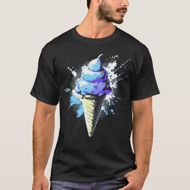 Camiseta Splatter do Sorvete de Abstrato (Frente)