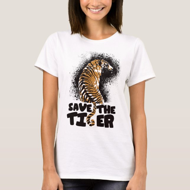 Camiseta splatter do tigre (Frente)