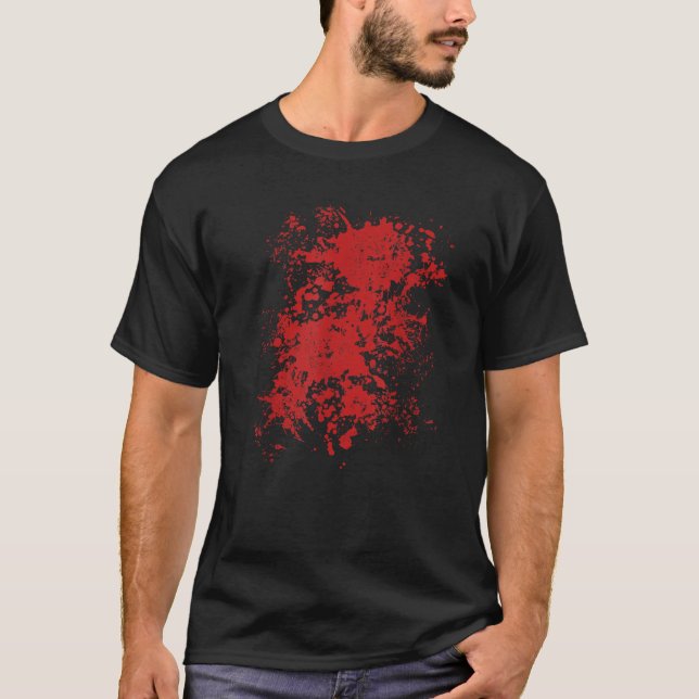 Camiseta Splatter Falso Vermelho Sangrento Fodal Fodora V (Frente)