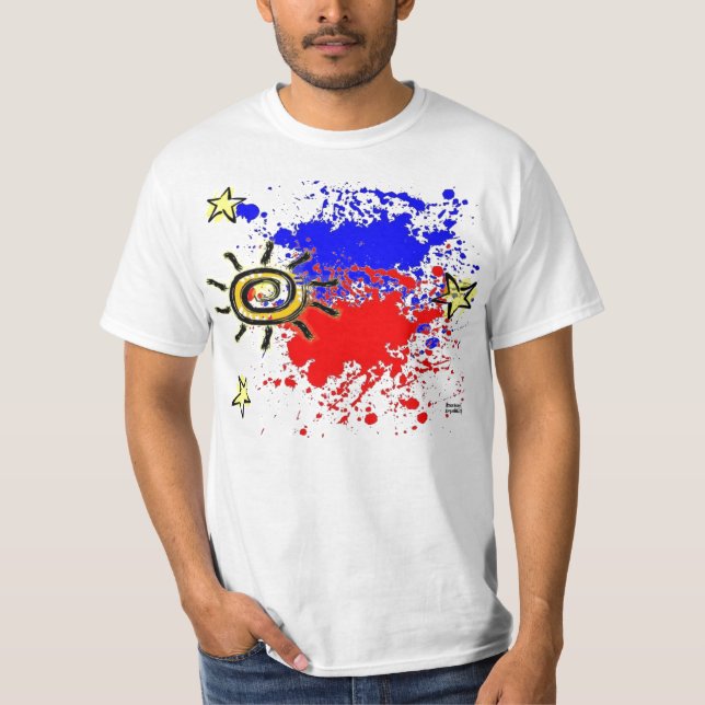 Camiseta Splatter filipino da bandeira (Frente)