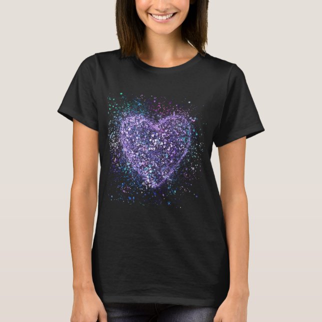 Camiseta Splatter Paint Coração Roxo (Frente)