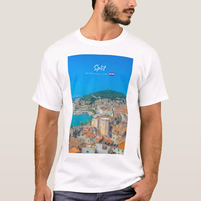 Camiseta Split, Croácia - Cidade Costeira (Frente)