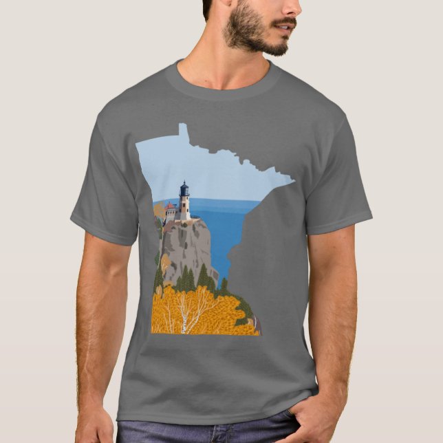 Camiseta Split Rock Lighthouse Minnesota Sticker (Frente)