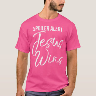 Camiseta Spoiler Alert Jesus ganha cristão-negrito