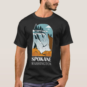 Camiseta Spokane Falls Rio Waterfall Washington