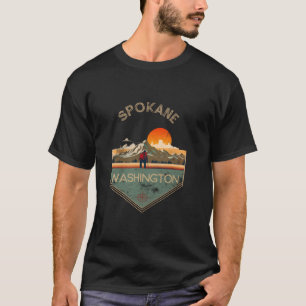 Camiseta Spokane Retro Vintage Hiking Roupa - Spokane Sou