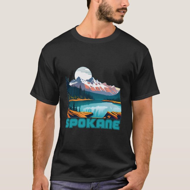 Camiseta Spokane Souvenir Roupa - Retro Vintage Spokane (Frente)