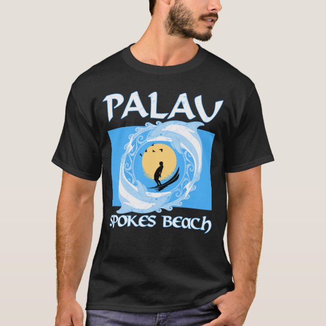 Camiseta Spokes Beach Palau Surfing T Shirt (Frente)