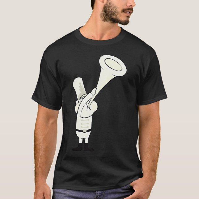Camiseta SpongeBob- DOODLE peixe tocando trompete no  (Frente)