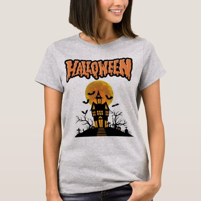Camiseta Spook Up Your Style with This Haunted House Hallow (Frente)