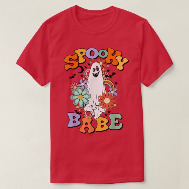 Camiseta Spooke Babe Floral de Halloween (Frente do Design)