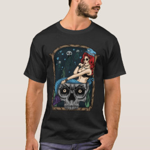 Camiseta Spookeen Halloween Gótico Skull Mermaid
