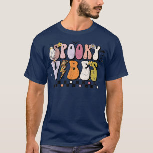 Camiseta Spookes Vibes Cute Ghost Halloween Retro Floral Gr