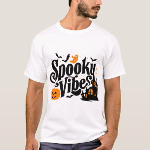 Camiseta Spookes Vibes Cute Ghost Pumpkin Arte da Casa Asso
