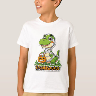 Camiseta Spookisaurus Fofinho Dinossauro Múmia de Halloween