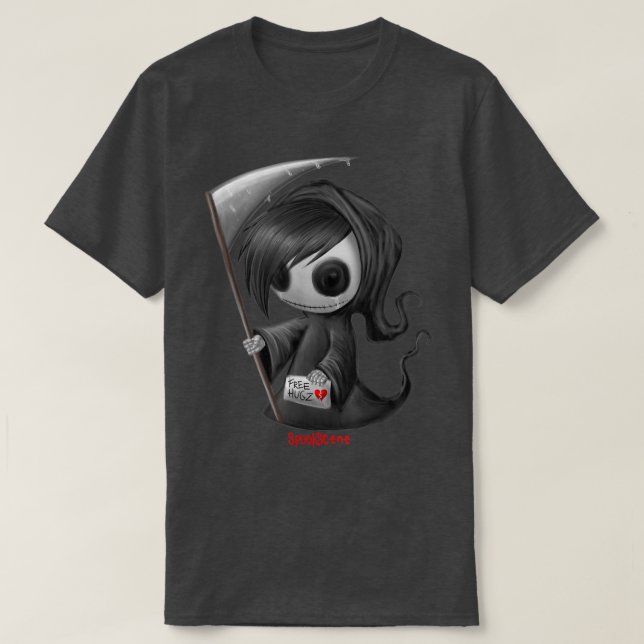 Camiseta Spooksceno Emo Skeleton Grim Reaper Gótico Alt (Frente do Design)