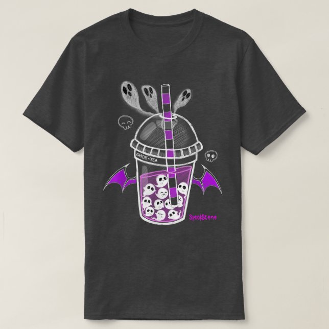 Camiseta Spooksceno Ghos-Tea Spooky Boba Emo Gótico Alt Pur (Frente do Design)