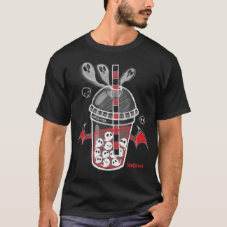 Camiseta Spooksceno GhosTea Spooky Boba Emo Gótico Alt Verm