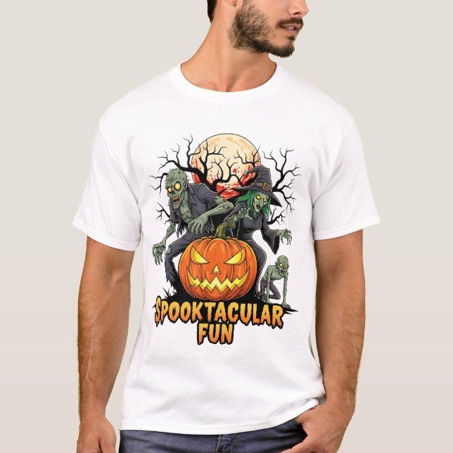 Camiseta Spooktacular Fun Halloween Night Tee (Frente)
